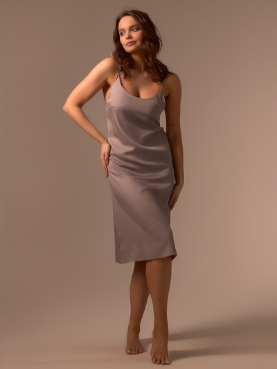 Сорочка ночная женская SL HOME Modal Home, размер M, серо-бежевая