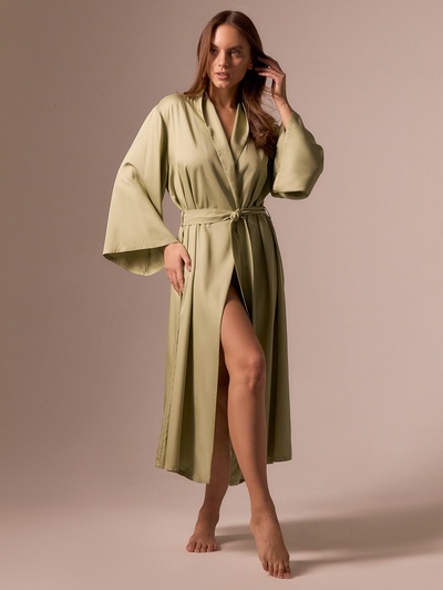 Халат домашний женский SL Modal Home, размер 52-54, зелёный