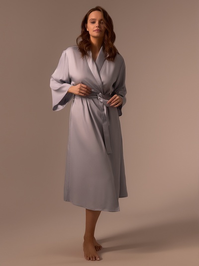 Халат домашний женский SL Modal Home, размер 44-46, серый