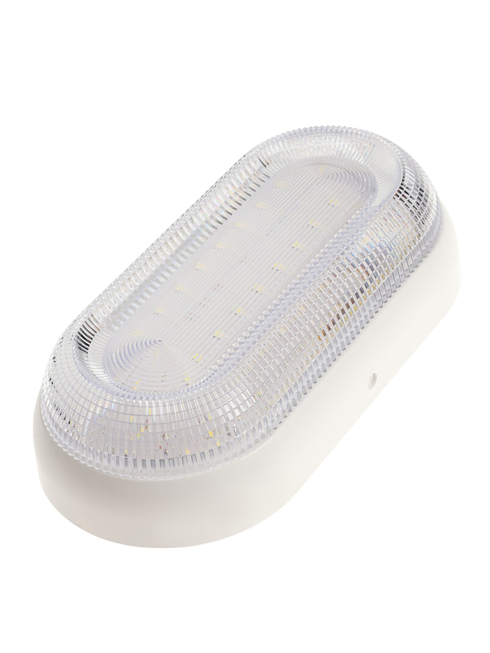 Светильник светодиодный герметичный, 18 Вт, IP54, 6500К, 220 В, овал, белый - Фото 1