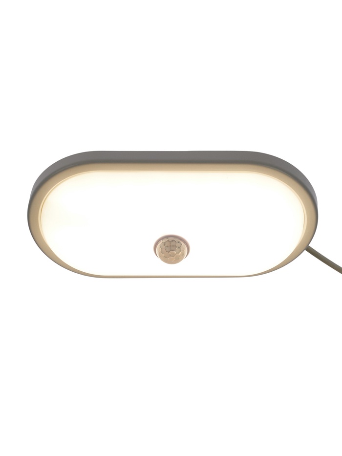 Светильник светодиодный герметичный, с датчиком движения, 15 Вт, IP54, 4000K, 220 В, овал - Фото 1