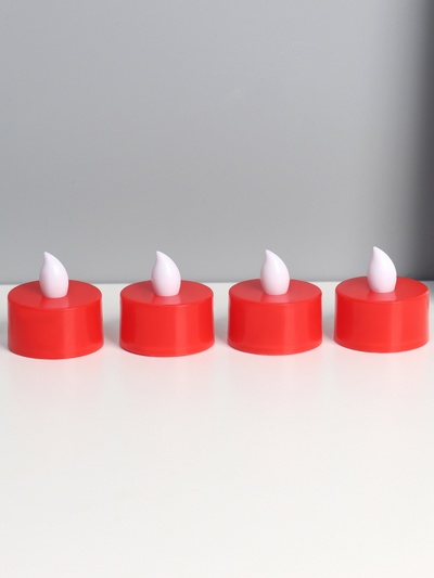 Светодиодные свечи, ночники LED RISALUX «Для жутких ритуалов» набор 4 шт., красные, RGB, 3.5×3.5×4 см