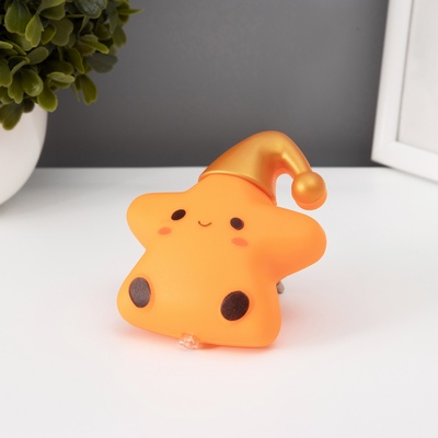 Ночник RISALUX «Звёздочка в колпаке», LED, 1 Вт, 6.5×8×8.5 см, оранжевый