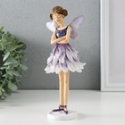 Фигурка полистоун «Девочка-бабочка в сиреневом платье, с птичкой на плече», 9.5×9×21 см - Фото 4