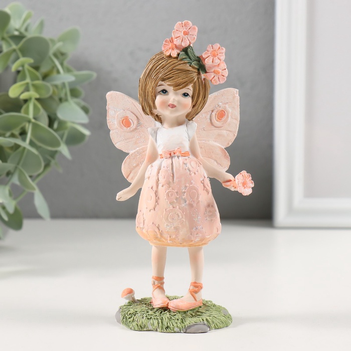 Фигурка полистоун «Девочка-фея с цветочками в волосах», 7.5×5×14.5 см - Фото 1
