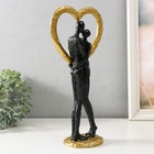 Фигурка полистоун «Абстракция. Поцелуй у сердца», золото с чёрным, 14.5×9×32 см - Фото 2