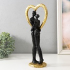 Фигурка полистоун «Абстракция. Поцелуй у сердца», золото с чёрным, 14.5×9×32 см - Фото 4