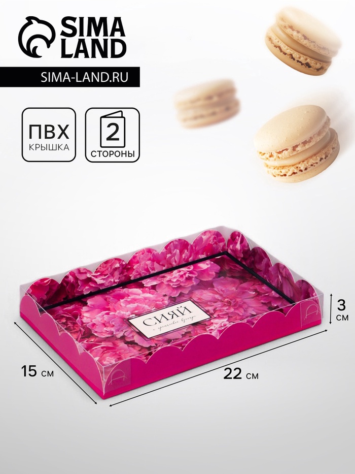 Коробка для печенья, «Сияй», 22×15×3 см - Фото 1
