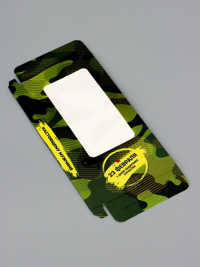 Подарочная коробка под плитку шоколада, с окном,«Настоящему мужчине», 17.1×8×1.4 см