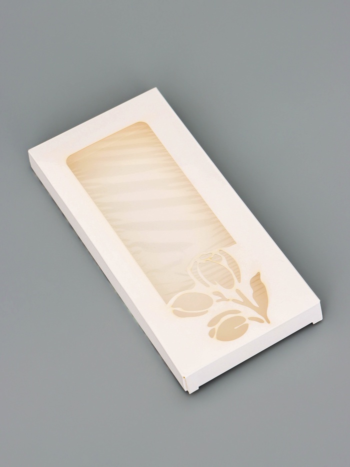 Подарочная коробка под плитку шоколада, с вырубным окном, «Тюльпаны», 17.1×8×1.4 см - Фото 1