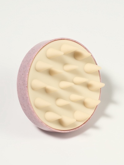 Щётка-массажёр для мытья головы, 7.5×7.5×6.5 см, розовая