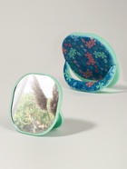 Зеркало карманное «Узор», с подставкой, 8×8 см, синее - Фото 1