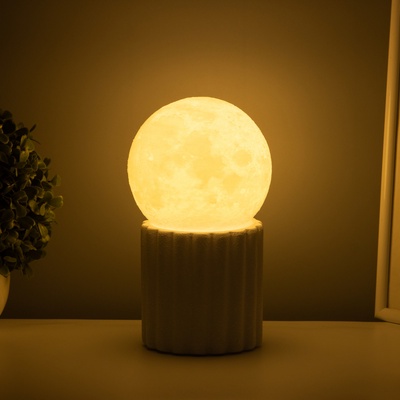 Лампа настольная «Луна»LED 1×40 Вт Е27 белый 12×12×21 см