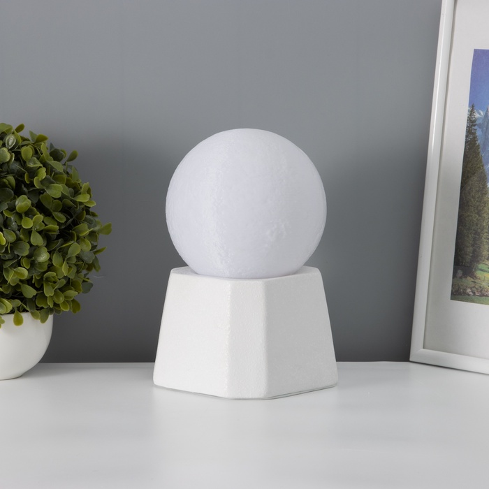 Лампа настольная «Полная луна»LED 1×40 Вт Е27 белый 12×12×21 см - Фото 1