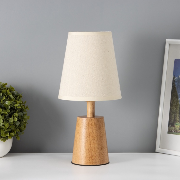 Светильник настольный «Индия» 1×40 Вт Е27 береза 16.5×16.5×35 см - Фото 1