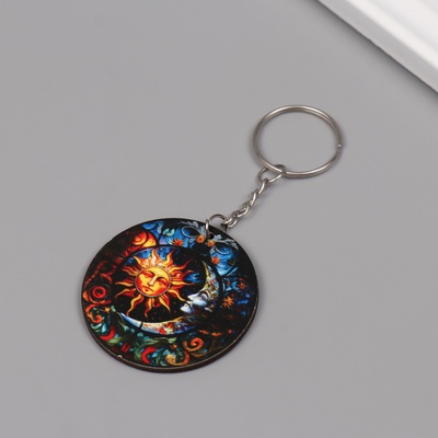 Брелок дерево "Месяц и солнце" 4,6х4,6х0,3 см