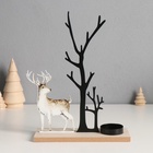 Подсвечник на 1 свечу «Олень у дерева», d=4 см, металл, дерево, 6×19×23.5 см - Фото 2