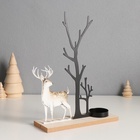 Подсвечник на 1 свечу «Олень у дерева», d=4 см, металл, дерево, 6×19×23.5 см - Фото 3