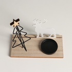 Подсвечник на 1 свечу «Олень у ёлочки», d=4 см, металл, дерево, 7.5×16×16 см - Фото 6