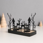 Подсвечник на 2 свечи «Олени и домика», d=4 см, металл, дерево, 7.5×18×14 см - Фото 4