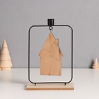 Подсвечник на 1 свечу «Домик», d=2 см, металл, дерево, 6×15×24 см - Фото 5