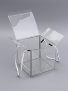 Коробка из PET с ручками, серебряная, 12×12×12 см - Фото 3