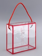Коробка из PET с ручками, красная, 14×14×7 см - Фото 1