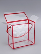 Коробка из PET с ручками, красная, 14×14×7 см - Фото 3