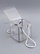 Коробка из PET с ручками, серебряная, 10×10×10 см - Фото 3
