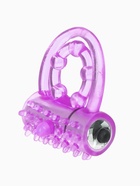 Кольцо эрекционное двойное и вибропуля с вибрацией и стимуляцией, силикон, сиреневый - Фото 1