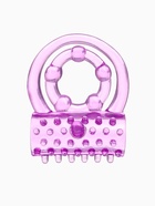 Кольцо эрекционное двойное и вибропуля с вибрацией и стимуляцией, силикон, сиреневый - Фото 3