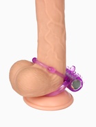 Кольцо эрекционное двойное и вибропуля с вибрацией и стимуляцией, силикон, сиреневый - Фото 6