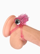 Кольцо эрекционное двойное и вибропуля с вибрацией и стимуляцией, силикон, розовый - Фото 5