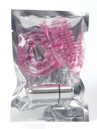 Кольцо эрекционное двойное и вибропуля с вибрацией и стимуляцией, силикон, розовый - Фото 8