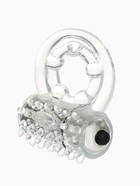 Кольцо эрекционное двойное и вибропуля с вибрацией и стимуляцией, силикон, прозрачный - Фото 1