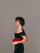 Сумка-клатч женская вечерняя на фермуаре, жёсткий корпус, с акцентной застёжкой, красная - фото 60856989