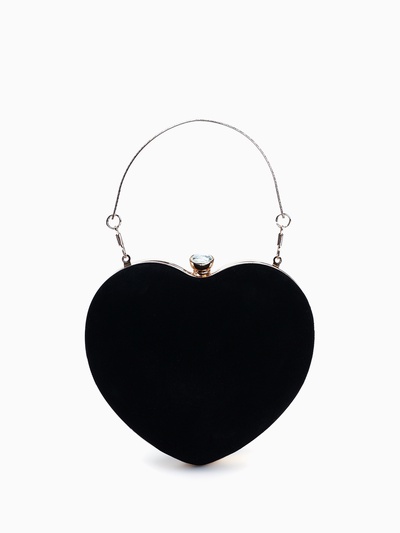 Сумка женская на фермуаре, цвет чёрный