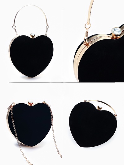 Сумка женская на фермуаре, цвет чёрный