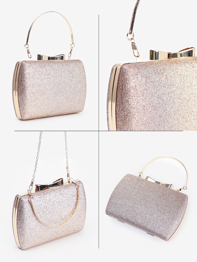 Сумка-клатч женская вечерняя на фермуаре, жёсткий корпус, с золотистой фурнитурой, розовая