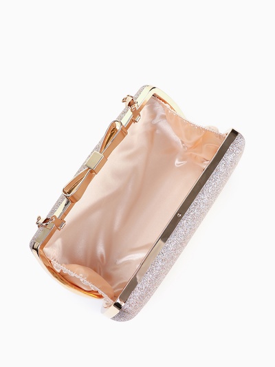 Сумка-клатч женская вечерняя на фермуаре, жёсткий корпус, с золотистой фурнитурой, розовая