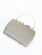 Сумка-клатч женская вечерняя на фермуаре, жёсткий корпус, с золотистой фурнитурой, золотистая - Фото 6