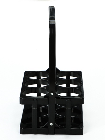 Переноска, подставка для 6 бутылок, 33 х 27,2 х 18 см, внутренний диаметр 7,8 см, черный