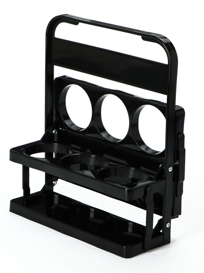 Переноска, подставка для 6 бутылок, 33 х 27,2 х 18 см, внутренний диаметр 7,8 см, черный