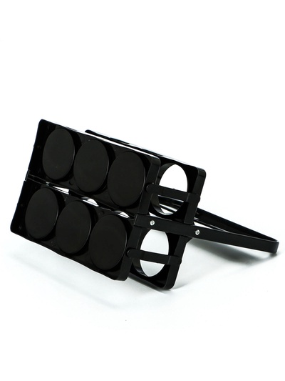 Переноска, подставка для 6 бутылок, 33 х 27,2 х 18 см, внутренний диаметр 7,8 см, черный