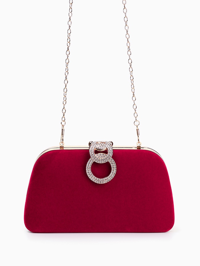 Сумка-клатч женская вечерняя на фермуаре, жёсткий корпус, с акцентной застёжкой, розовая - Фото 1