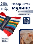 Нитки мулине TEIRA «Сочный», 8±1 м, 12 шт., разноцветные - Фото 1