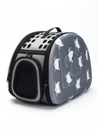 Складная сумка-переноска с отдельным входом, материал EVA, 43.5×28×33 см, серая - Фото 2