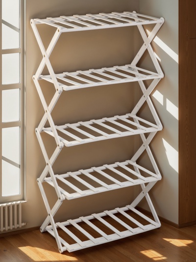 Подставка для цветов Greengo, 5 полок, 50×25×89 см, напольная, бамбук, белая
