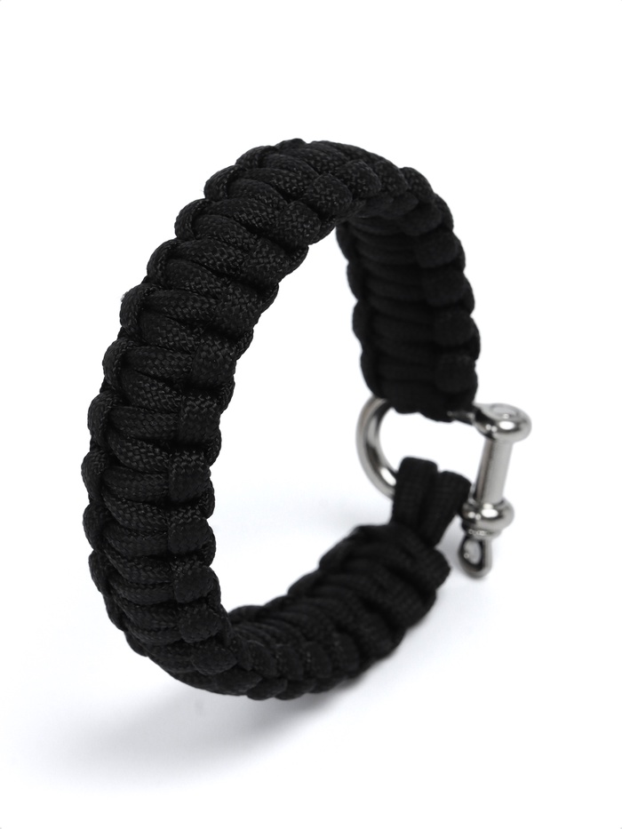 Браслет из паракорда, 25 см, черный - Фото 1