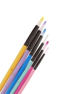 Набор кистей для рисования, синтетика, 6 штук: № 2, 4, 6, 8, 10, 12, круглые, с цветными ручками, пастель 10843668